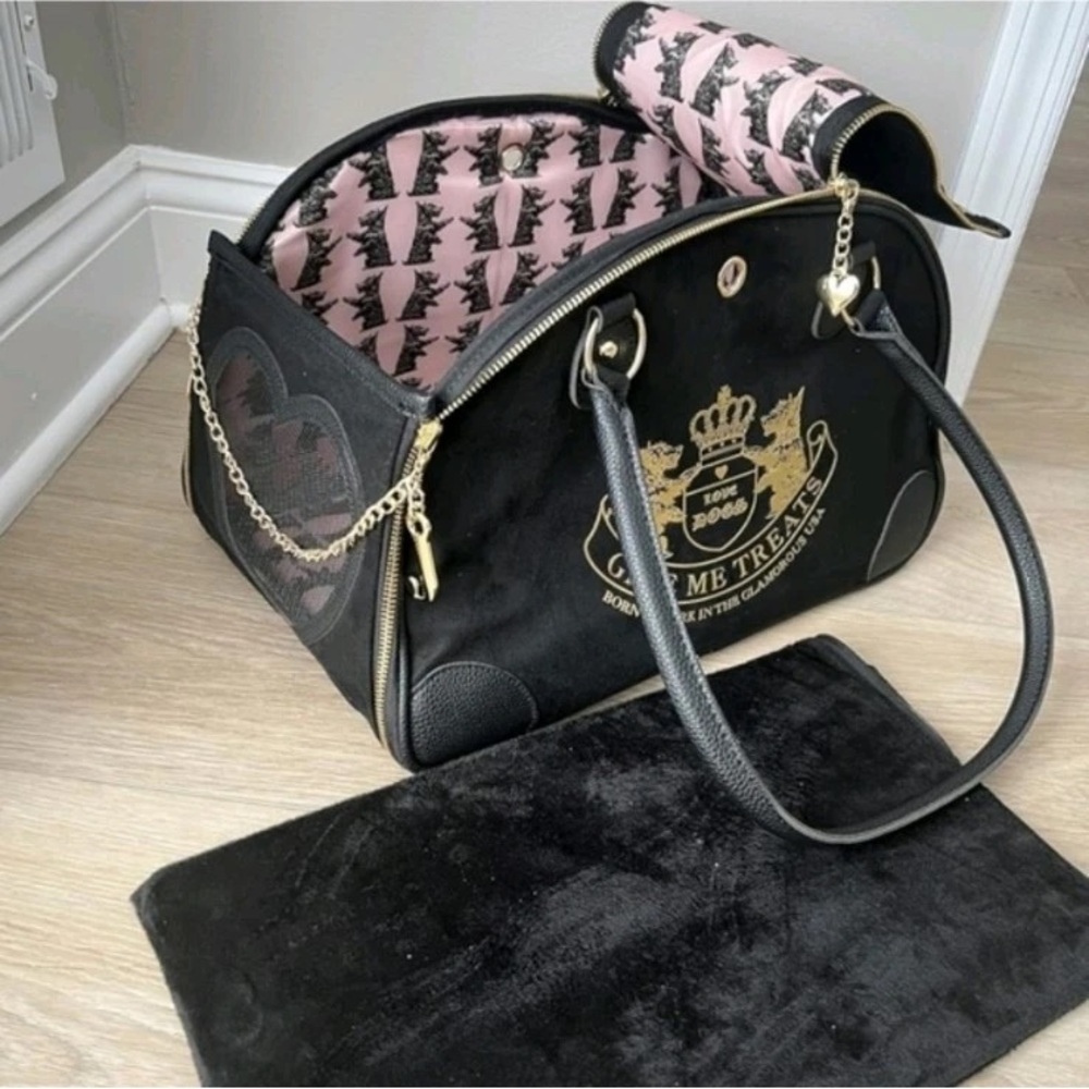 Juicy Couture Black Travel Pet Tote Carriers